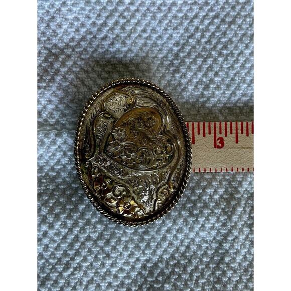 Vintage Montana Silversmiths Floral Heart Flowers Belt Buckle Girls Teen Cowgirl main image 11